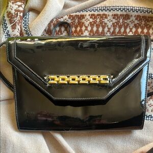 Elegant Black Patent Leather Clutch